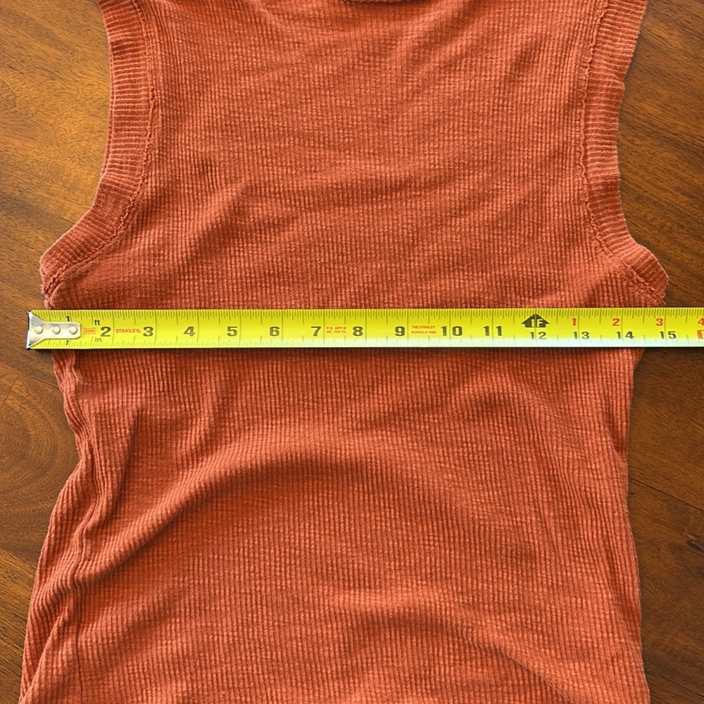 We The Free Rust Colored Ribbed Muscle Tank Top - Picture 7 of 8
